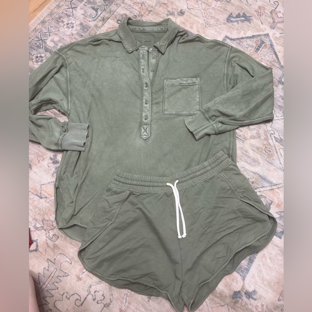 Aerie long sleeve and short set